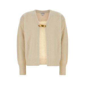 Bottega Veneta Women Cardigan In Boucle Chiusura Broche Oro